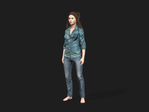 Beautiful Woman Model Perfect for Games and animations 3D-Modell