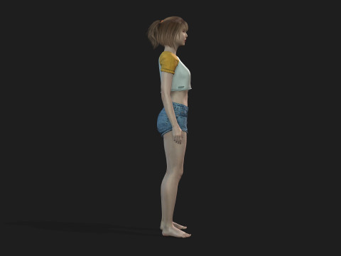 Modern Woman Character Fully Game Ready Modelo 3D