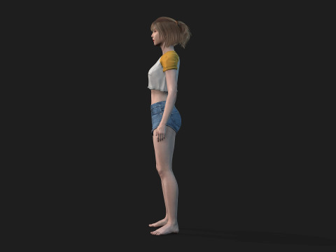 Modern Woman Character Fully Game Ready Modelo 3D