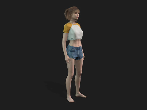 Modern Woman Character Fully Game Ready Modelo 3D