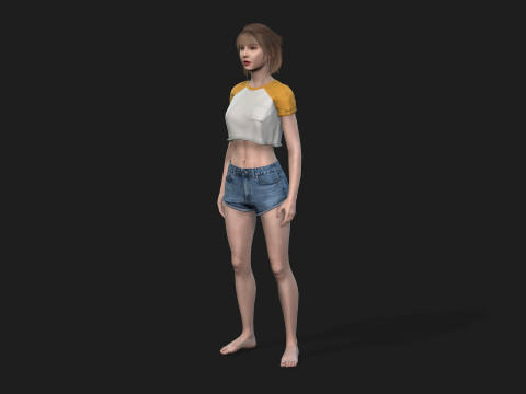 Modern Woman Character Fully Game Ready Modelo 3D