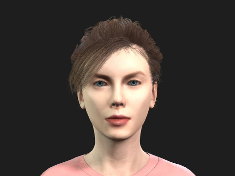 Woman with 2K Textures and Animation Ready Rigging Modelo 3D