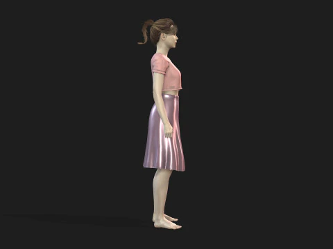 具有 2K 纹理和动画就绪索具的女性 3D 模型