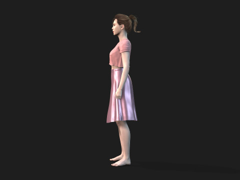 Woman with 2K Textures and Animation Ready Rigging Modelo 3D