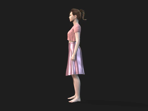 具有 2K 纹理和动画就绪索具的女性 3D 模型