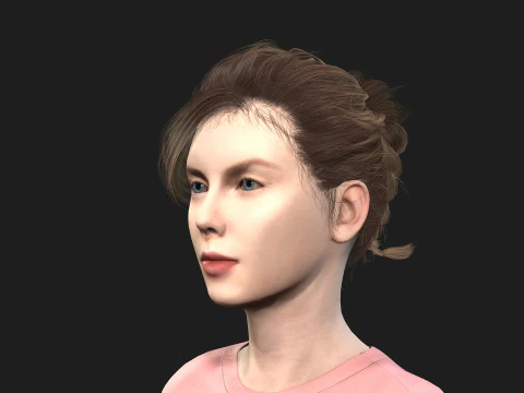 具有 2K 纹理和动画就绪索具的女性 3D 模型