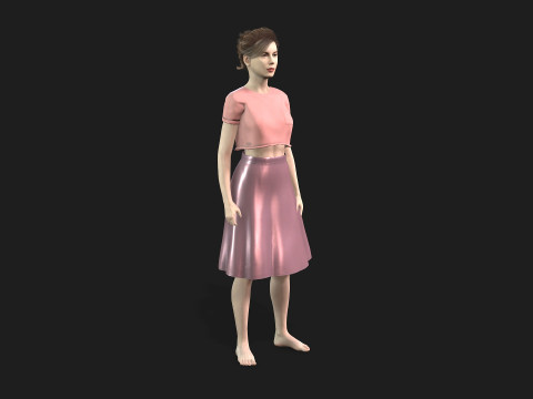 Woman with 2K Textures and Animation Ready Rigging Modelo 3D