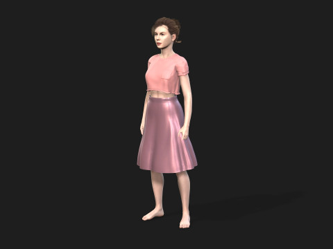 Woman with 2K Textures and Animation Ready Rigging Modelo 3D