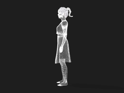 Woman with 2K Textures and Animation Ready Rigging Modelo 3D