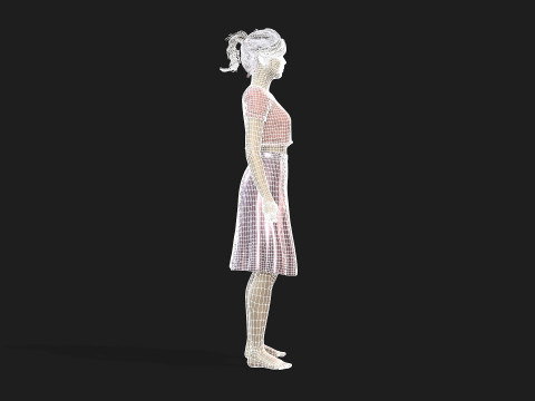 Woman with 2K Textures and Animation Ready Rigging Modelo 3D