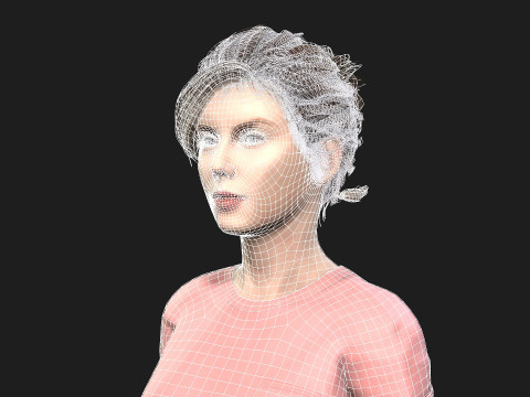 Woman with 2K Textures and Animation Ready Rigging Modelo 3D