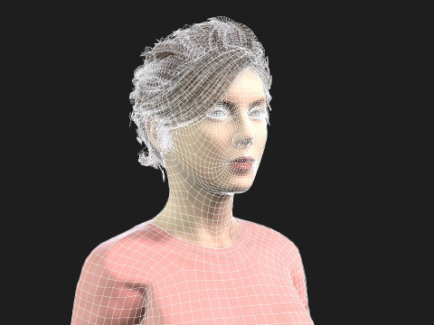 Woman with 2K Textures and Animation Ready Rigging Modelo 3D