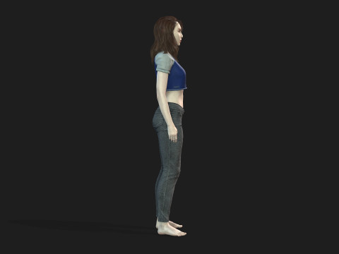 Game Ready Woman Rigged and Textured Model 3D