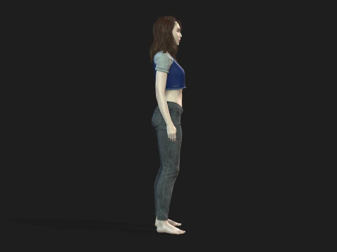 Game Ready Woman Rigged and Textured 3D Model