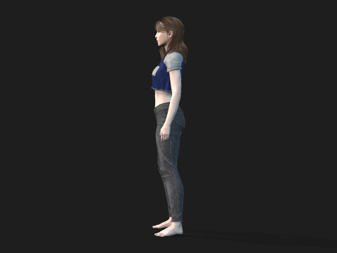 Game Ready Woman Rigged and Textured Model 3D