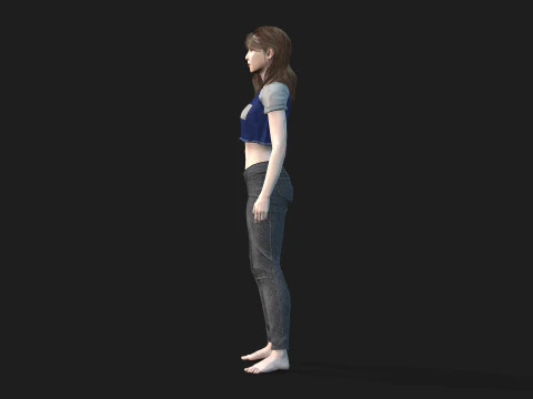 Game Ready Woman Rigged and Textured 3D Model