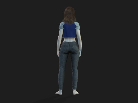 Game Ready Woman Rigged and Textured Model 3D