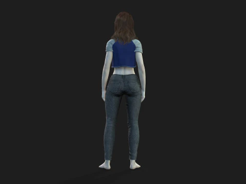 Game Ready Woman Rigged and Textured 3D Model