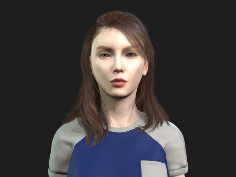 Game Ready Woman Rigged and Textured Model 3D