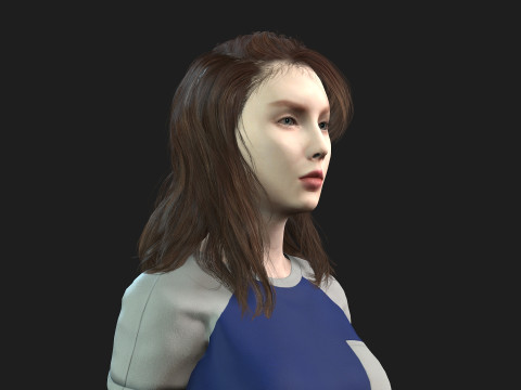 Game Ready Woman Rigged and Textured Model 3D