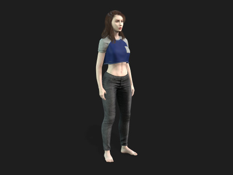 Game Ready Woman Rigged and Textured Model 3D