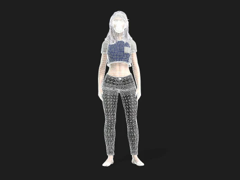 Game Ready Woman Rigged and Textured 3D Model