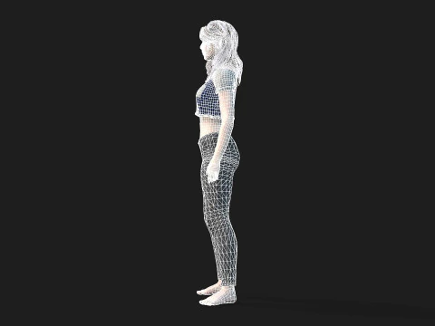 Game Ready Woman Rigged and Textured 3D Model