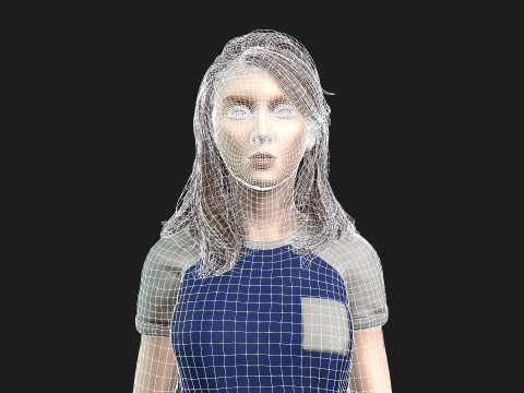 Game Ready Woman Rigged and Textured Model 3D