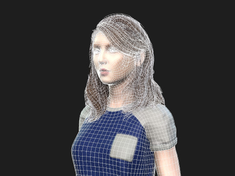 Game Ready Woman Rigged and Textured Model 3D