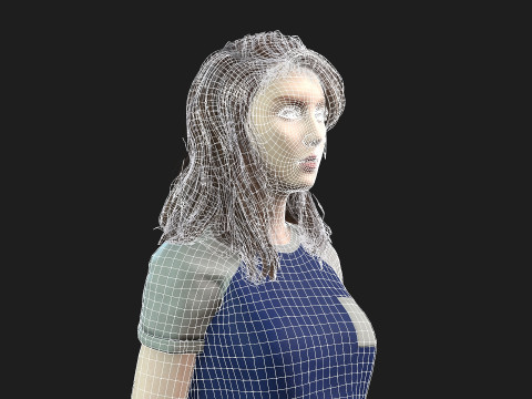 Game Ready Woman Rigged and Textured Model 3D