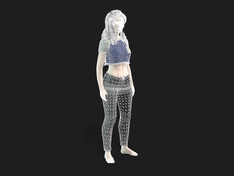 Game Ready Woman Rigged and Textured Model 3D