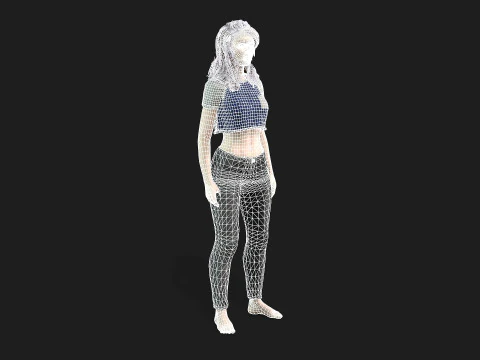 Game Ready Woman Rigged and Textured 3D Model