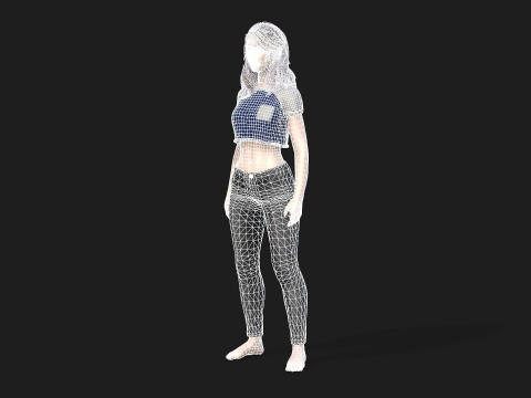 Game Ready Woman Rigged and Textured Model 3D