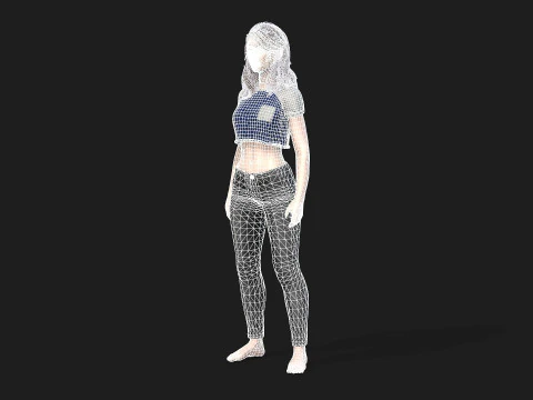 Game Ready Woman Rigged and Textured 3D Model