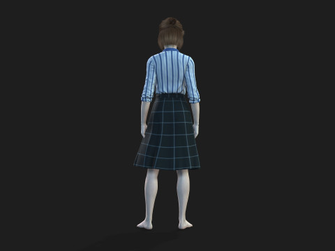Fully Rigged and Textured 3D Female Character Model 3D