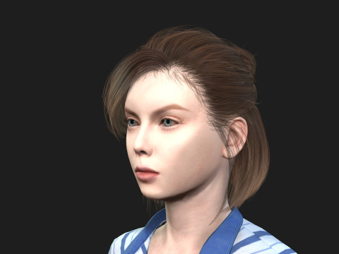 Fully Rigged and Textured 3D Female Character Model 3D