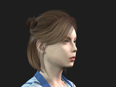 Fully Rigged and Textured 3D Female Character Model 3D