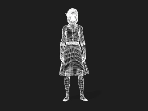 Fully Rigged and Textured 3D Female Character 3D Model