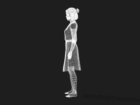 Fully Rigged and Textured 3D Female Character Model 3D