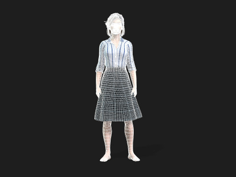 Fully Rigged and Textured 3D Female Character Model 3D