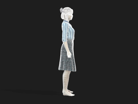 Fully Rigged and Textured 3D Female Character Model 3D