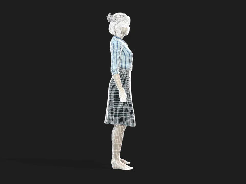 Fully Rigged and Textured 3D Female Character 3D Model