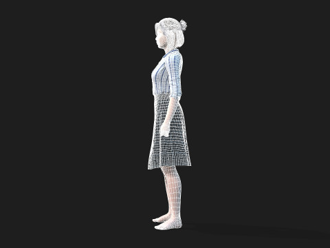 Fully Rigged and Textured 3D Female Character Model 3D