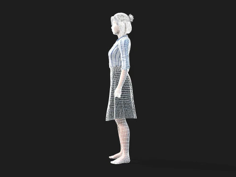 Fully Rigged and Textured 3D Female Character 3D Model