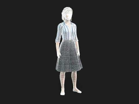 Fully Rigged and Textured 3D Female Character 3D Model