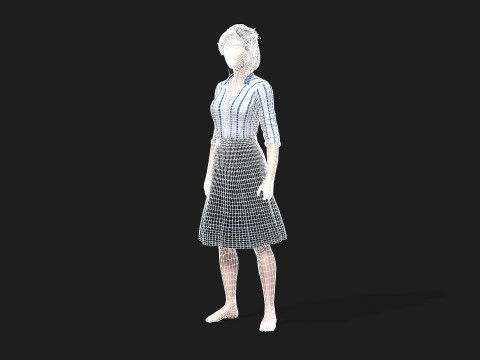 Fully Rigged and Textured 3D Female Character Model 3D
