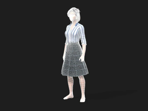 Fully Rigged and Textured 3D Female Character 3D Model