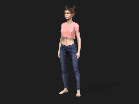 Highly Detailed 3D Female Model Modello 3D