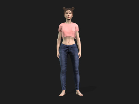 Highly Detailed 3D Female Model Modello 3D