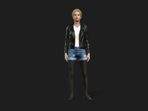 3D Girl Character for Games Modelo 3D